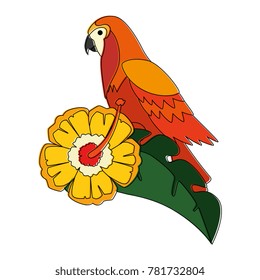 cockatoo exotic bird with flower