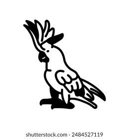 Cockatoo Glyph Icon, Vector illustration