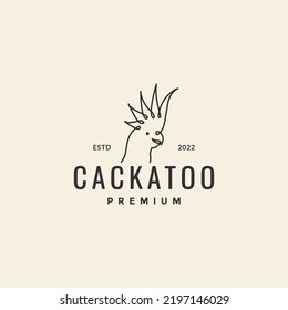 cockatoo head hipster logo design