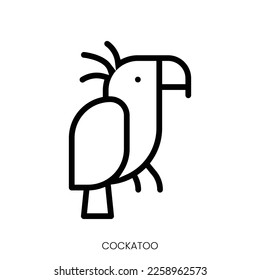 cockatoo icon. Line Art Style Design Isolated On White Background