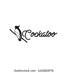 Cockatoo logo design template. Parrot Logo design geometric style vector template