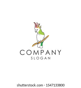 cockatoo logo design vector with line style.