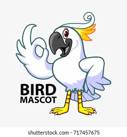 cockatoo mascot, cockatoo logo, bird mascot.