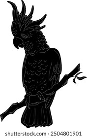 Cockatoo Natural Look Black Vector Silhouette Design Element