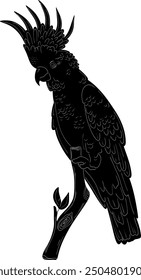 Cockatoo Natural Look Black Vector Silhouette Design Element