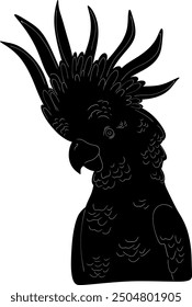 Cockatoo Natural Look Black Vector Silhouette Design Element