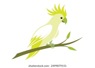 Cockatoo on a branch silhouette vector