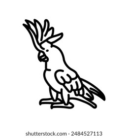 Cockatoo Outline Icon, Vector illustration