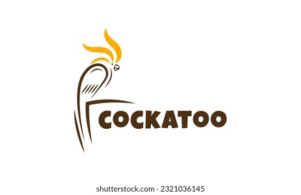 Cockatoo outline line art logo vector design