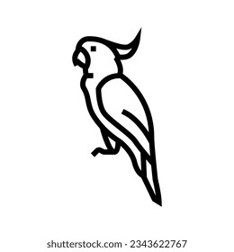 cockatoo parrot bird line icon vector. cockatoo parrot bird sign. isolated contour symbol black illustration