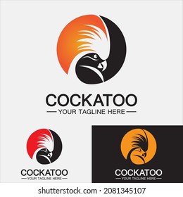 Cockatoo Parrot Bird logo design vector template