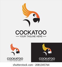Cockatoo Parrot Bird logo design vector template