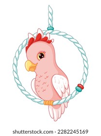Cockatoo Parrot Cartoon Vector Illustration