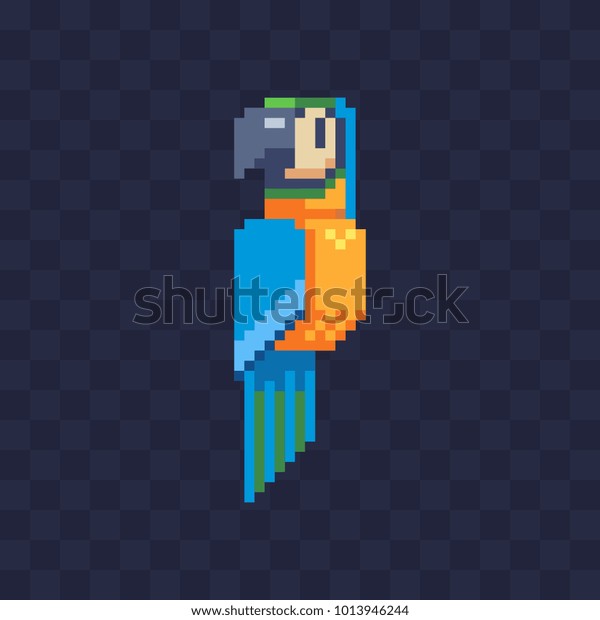 Cockatoo Parrot Character Pixel Art Icon Stock Vector Royalty Free