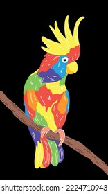 
cockatoo parrot multicolored pop art style