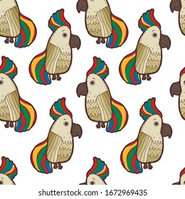cockatoo parrot seamless pattern 
