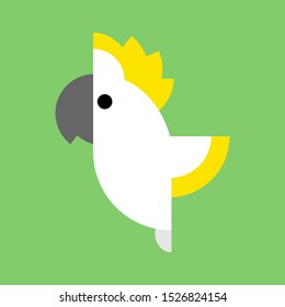 Cockatoo parrot vector. Cockatoo bird vector icon in flat style