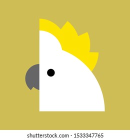 Cockatoo parrot vector. Cockatoo bird vector icon in flat style