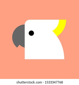 Cockatoo parrot vector. Cockatoo bird vector icon in flat style