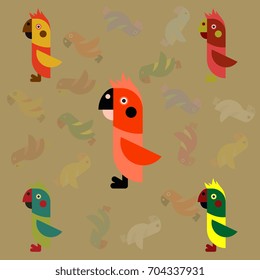 Cockatoo set, Parrots collection