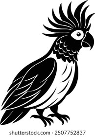 A Cockatoo Silhouette Vector Illustration