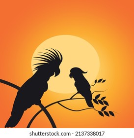 Cockatoo Silhouette Wildlife Vector Illustration