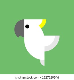 cockatoo vector. cockatoo bird vector icon in flat style. parrot bird