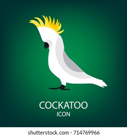 Cockatoo vector icon. Flat design.