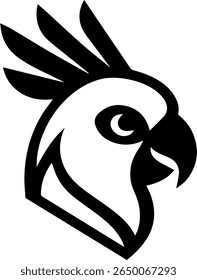 Cockatoo vector stock  in black color 
