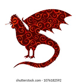 Cockatrice pattern silhouette ancient mythology fantasy