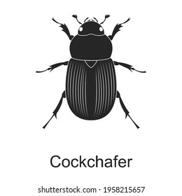 Cockchafer vector black icon. Vector illustration pest insect cockchafer on white background. Isolated black illustration icon of pest insect.