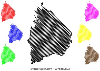 Cocke County, State of Tennessee (U.S. county, United States of America) map vector illustration, scribble sketch Cocke map