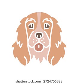 ícone da linha preta cocker spaniel para projetos digitais e de impressão. Raça canina. Ícones mínimos de limpeza para aplicativos e sites. Ícones simples modernos para UI UX e branding