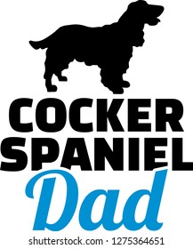 Cocker Spaniel dad in blue