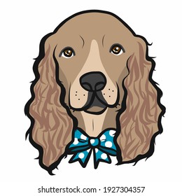 Cocker Spaniel dog face cartoon vector illustration