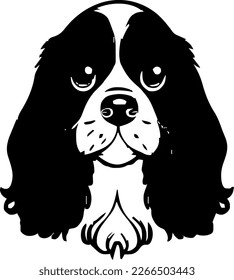 Cocker Spaniel, dog head, vector illustration, black color, vector image