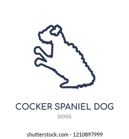 Cocker Spaniel dog icon. Cocker Spaniel dog linear symbol design from Dogs collection. Simple outline element vector illustration on white background.