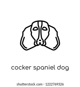 Cocker Spaniel dog icon. Trendy modern flat linear vector Cocker Spaniel dog icon on white background from thin line dogs collection, editable outline stroke vector illustration