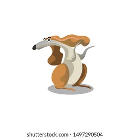 Cocker spaniel dog. Raster illustration in flat cartoon style