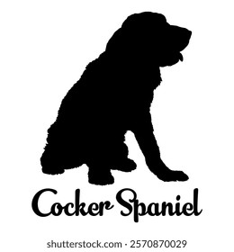 Cocker Spaniel. dog silhouette, dog breeds, logo, vector, silhouette,  animal, illustration, icon, sign, design, black, symbol, pet, love
