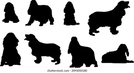 Cocker Spaniel Dog Silhouette Bundle SVG