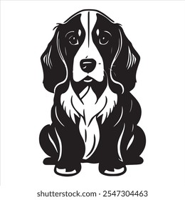 Cocker spaniel perro silueta ilustración de Arte vectorial. 