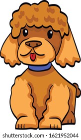 Cocker Spaniel  funny drawing cartoon dog at the white background
