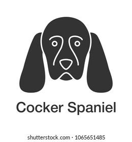Cocker Spaniel glyph icon. Gundog breed. Silhouette symbol. Negative space. Vector isolated illustration