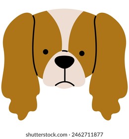 Cocker Spaniel head cute on a white background, vector illustration.