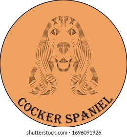 
cocker spaniel vector logo on a beige background
