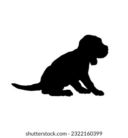 Cocker Spaniels sitting Dog puppies silhouette. Baby dog silhouette Puppy breeds 