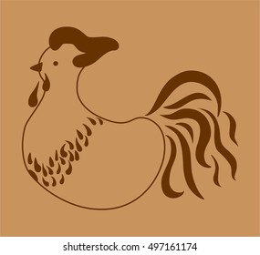 cockerel calls in New Year of the Rooster! vector card 2017