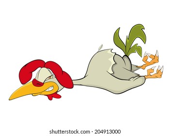 Cockerel. Cartoon 