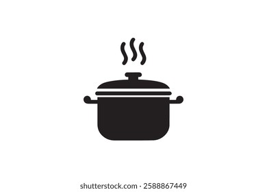 cocking pot icon vector silhouette isolated in white background